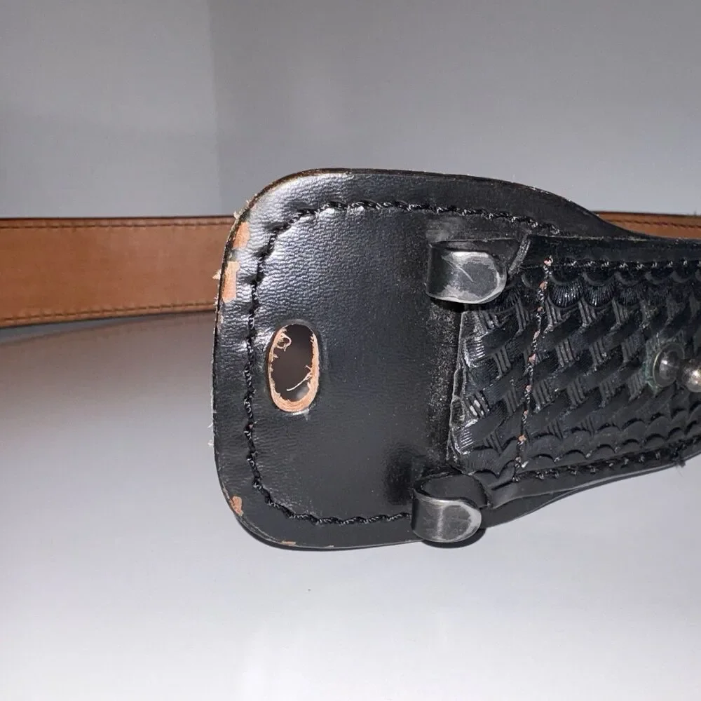 Dutyman Basketweave Full Grain Leather Belt 1021U Size 34 Police Officer Uniform